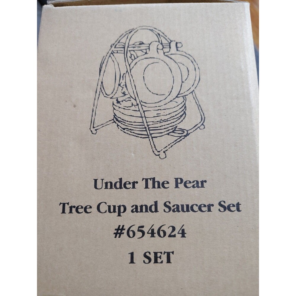 Boyds Collection Stoneware Cup & Saucer Set Under the Pear Tree #654624 NIB Rare